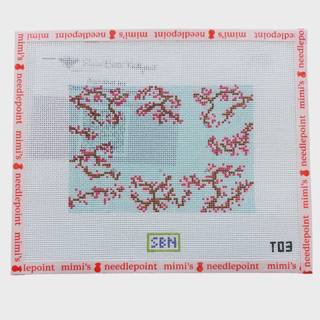 Cherry Blossoms on Blue Tray by Susan Battle Needlepoint (thumbnail)