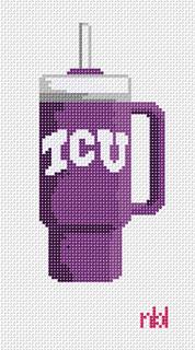 Needlepoint by Laura Texas Christian University Tumbler by Needlepoint by Laura (thumbnail)