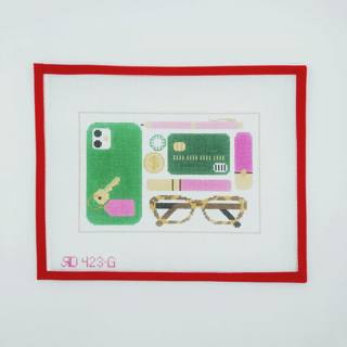 Clutch Content, pink & green - Valet Tray by Rachel Donley (thumbnail)