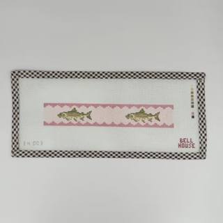 Brown Trout Key Fob - Pink Canvas by Bell House Designs (thumbnail)