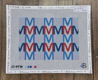 M Letter Clutch by Jeni Sandberg Needlepoint (thumbnail)