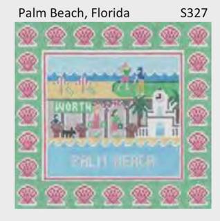 Palm Beach Square Canvas by Doolittle Stitchery (thumbnail)