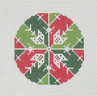 Snowflake Ornament, Red & Green by Love MHB Studio (thumbnail)