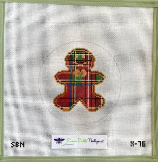 Plaid gingerbread by Susan Battle Needlepoint (thumbnail)