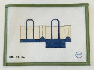3D Blue Tote by Wheelhaus Needlepoint (thumbnail)