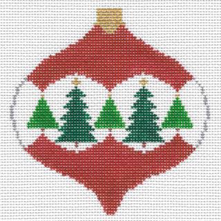 X-mas Ball w/ Trees Ornament - Trunk Show by Doolittle Stitchery (thumbnail)