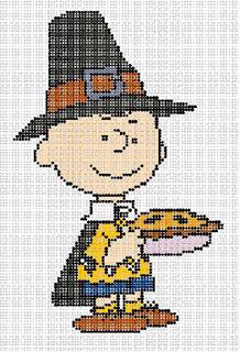 PEANUTS Thanksgiving - Charlie Brown as a Pilgrim Canvas by Officially Needlepoint (thumbnail)