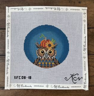 Oliver a Halloween Owl by Kelly Clark Needlepoint (Colonial Needle) (thumbnail)