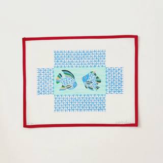 Brick – Fishnet Tropical Fish – blues by Kate Dickerson Needlepoint Collections (thumbnail)