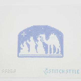 Three Wise Men Blue + White Nativity by Stitch Style Needlepoint (thumbnail)