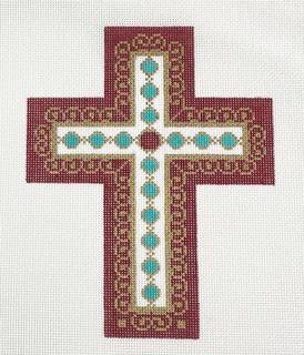 red & aqua cross by Creative Needle (thumbnail)