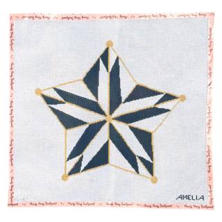 Blue & Gold Star Tree Topper by The Gingham Stitchery (thumbnail)