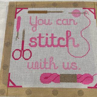 You can stitch with us - pink by Rachel Donley (thumbnail)