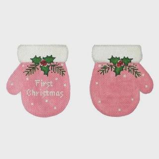 First Christmas Mittens, Pink by Pepperberry Designs (thumbnail)