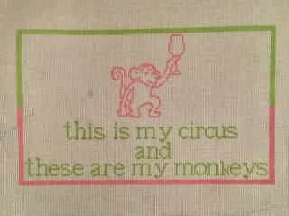 Circus Monkeys Canvas by Poppy J Stitches (thumbnail)