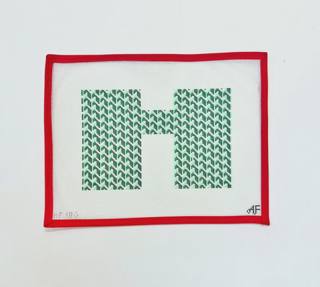 Y Pattern Clutch – Green by Anne Fisher Needlepoint (thumbnail)