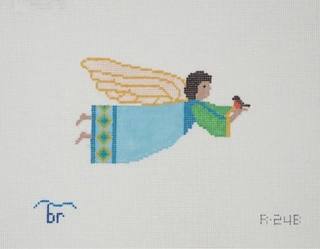 Blue Angel with Robin by Blue Ridge Stitchery (thumbnail)