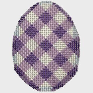 Purple Gingham Mini Egg by The Carolina Needlepoint Co. (thumbnail)