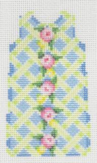 Lime Lattice with Rosebud Trim Shift by Two Sisters Needlepoint (thumbnail)