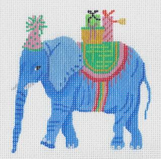 Party Animal - Elephant with Gifts & Party Hat by Kate Dickerson Needlepoint Collections (thumbnail)