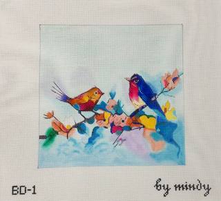 Mindy's Watercolor Birdy Duet* by Mindy's Needlepoint Factory (thumbnail)