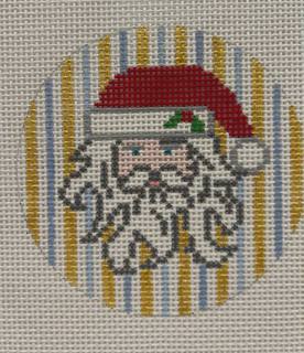 Samll Christmas Round-Santa Blue by Kangaroo Paw Designs (thumbnail)