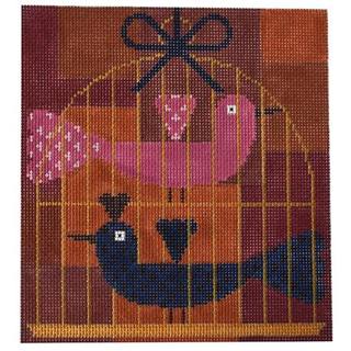 Lovebirds Pair Red by Birds of A Feather Designs (thumbnail)