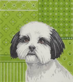 Shih Tzu on Green Patchwork by Labors of Love (thumbnail)