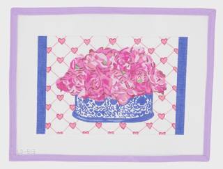 Peony Bouquet On Lattice Hearts - 13 Mesh by Lycette Designs (thumbnail)
