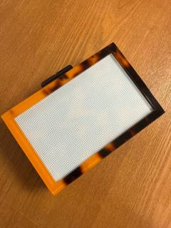 Self Finishing Acrylic Clutch - Tortoise by Bexar Needleworks (thumbnail)