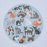 Blue cat round printed by KCN Designers (thumbnail)