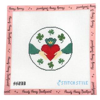 Claddagh and Clover Round by Stitch Style Needlepoint (thumbnail)