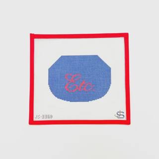 Kiss Lock Bag Canvas - Etc Navy & Red by Jeni Sandberg Needlepoint (thumbnail)