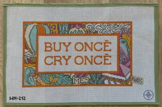 Buy Once, Cry Once by Wheelhaus Needlepoint (thumbnail)