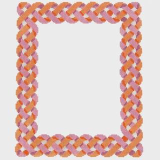 Pink / Orange Rope Frame by Anne Fisher Needlepoint (thumbnail)