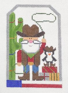 santa tag with stitch guide by Sew Much Fun Needlepoint (thumbnail)