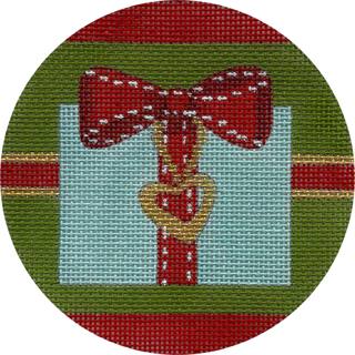 XMas Gift Tiffany Round Ornament by Alice Peterson (thumbnail)
