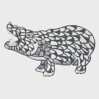 Mini Herend Style Hippo - Black by Kate Dickerson Needlepoint Collections (thumbnail)