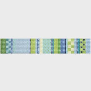 Stitch Stripe Key Fob/Cool by Two Sisters Needlepoint (thumbnail)