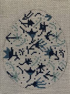 Blue Floral Egg by Bluebe by Blueberry Point Canvas (thumbnail)