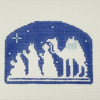 Blue and White Nativity Three Wise Men by Stitch Style Needlepoint (thumbnail)