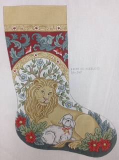 lion lamb stocking by Once in a Blue Moon (via Fleur de Paris) (thumbnail)
