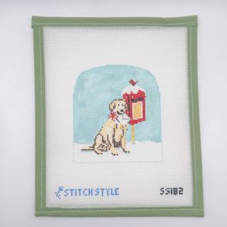 Dog with Letter with stitch guide by Stitch Style Needlepoint (thumbnail)
