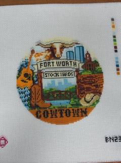 Fort Worth Cowtown Round by Bexar Needleworks (thumbnail)