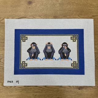 See, Hear, Speak No Evil - Blue by Liz Goodrick-Dillon (Tapestry Tent, via Susan Roberts) (thumbnail)