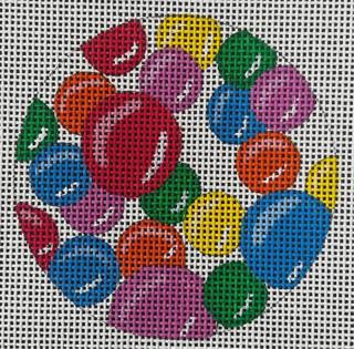 Gumballs Round Canvas by The Gingham Stitchery (thumbnail)