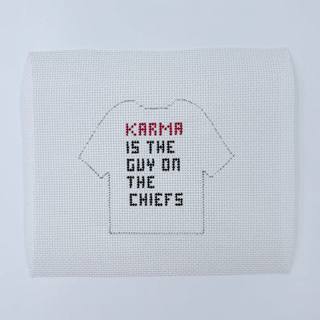 Karma is the Guy Shirt Needlepoint Canvas by KCN Designers (thumbnail)