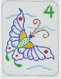 Mahj Jong Tiles Mini -Butterfly by Kate Dickerson Needlepoint Collections (thumbnail)