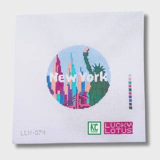 New York Travel Round Canvas by Lucky Lotus (thumbnail)