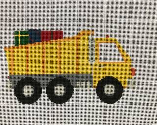 Christmas Construction Dump Truck w/ presents by Stitch Style Needlepoint (thumbnail)
